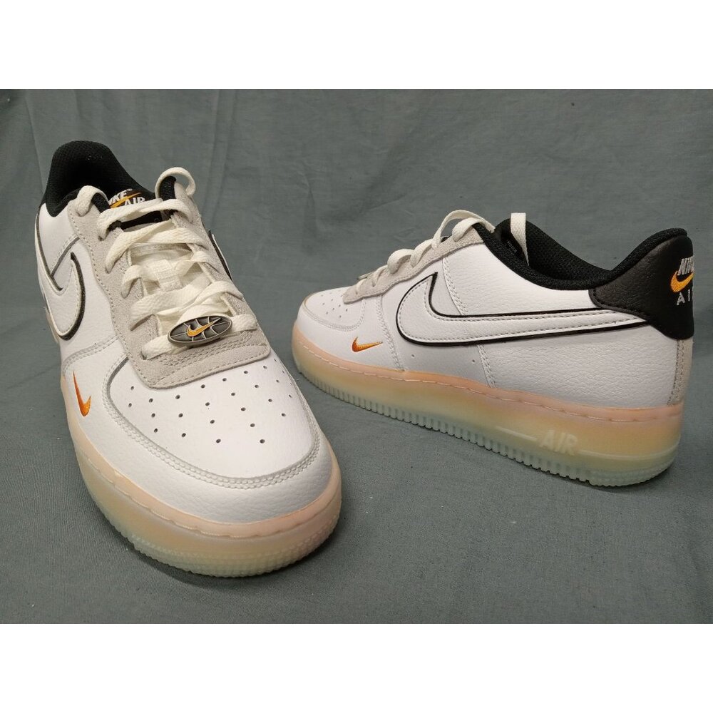 Nike Air Force 1 FL2 (GS)  Sneakers White Orange Boys Size 4.5 NEW NO BOX!